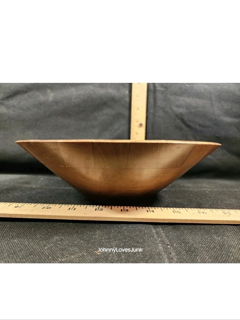 Vintage Eastwood Japan Maple Segmented Wood Bowl Mid Century Partial Label